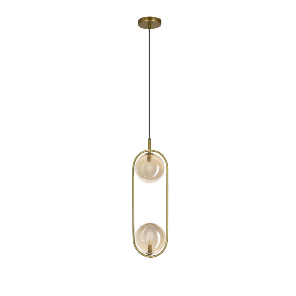 Cordel ripplamp 2x28W G9 messing, merevaigukollane Kuppel